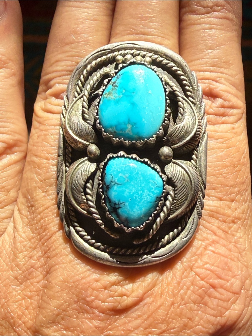 Sterling Silver and Turquoise Statement Ring